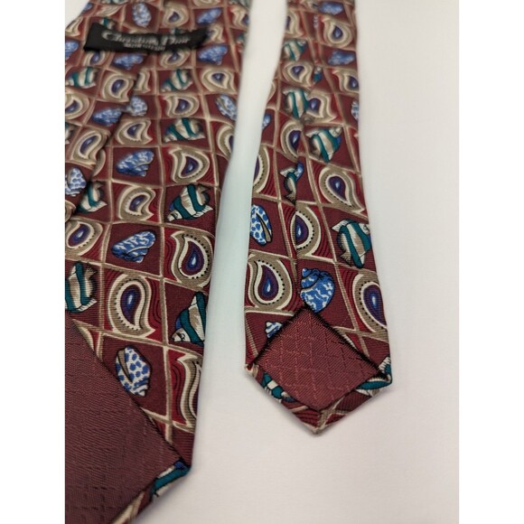Vintage Christian Dior Monsieur Shell/Fish Pointed Classic Necktie Tie‎ - Picture 7 of 8